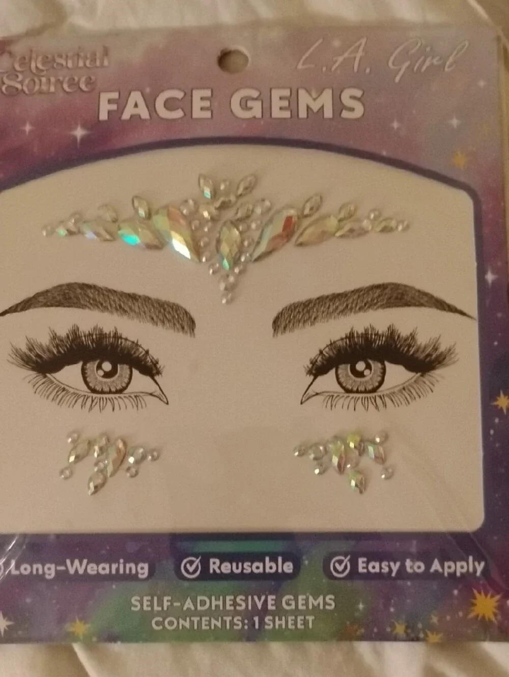 Celestial Soiree Face Gems – Iridescent Purple Accent